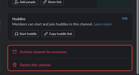 how to delete channels in slack